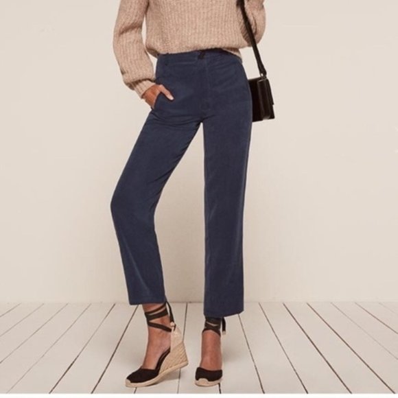 REFORMATION Keaton Pant in Navy Size 6 - Picture 2 of 8